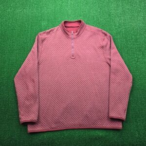 Southern Tide Quilted Sweater Mens 2XL Red Quarter Zip Pullover Outdoors